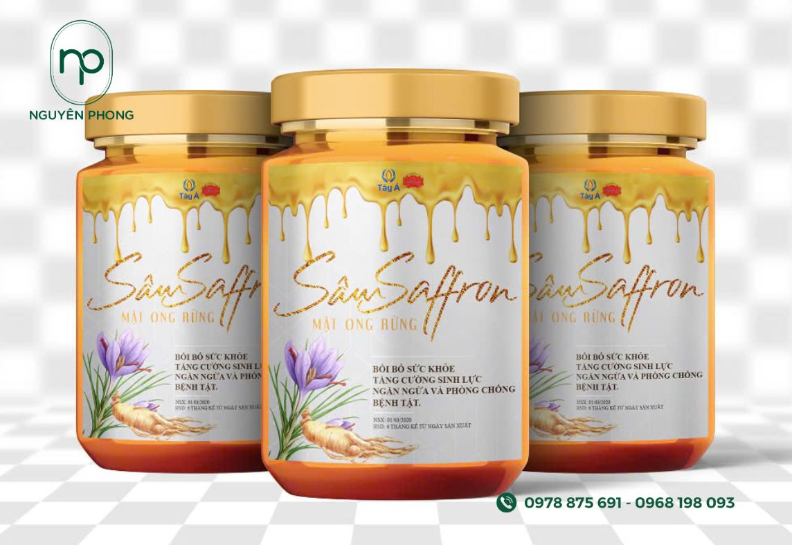 Mẫu tem saffron đẹp sang trọng